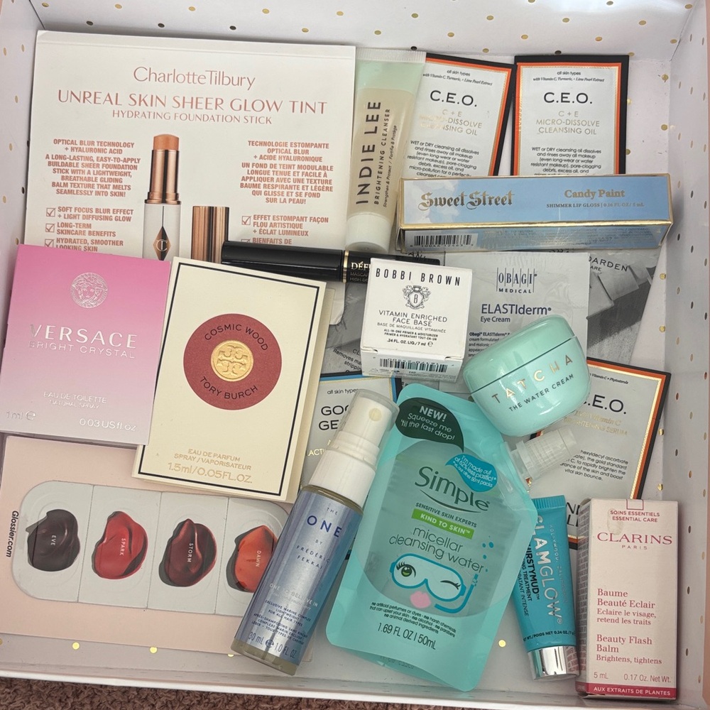 Luxury Beauty Sample Bundle Charlotte Tilbury, Tatcha, Sunday Riley, Bobbi Brown